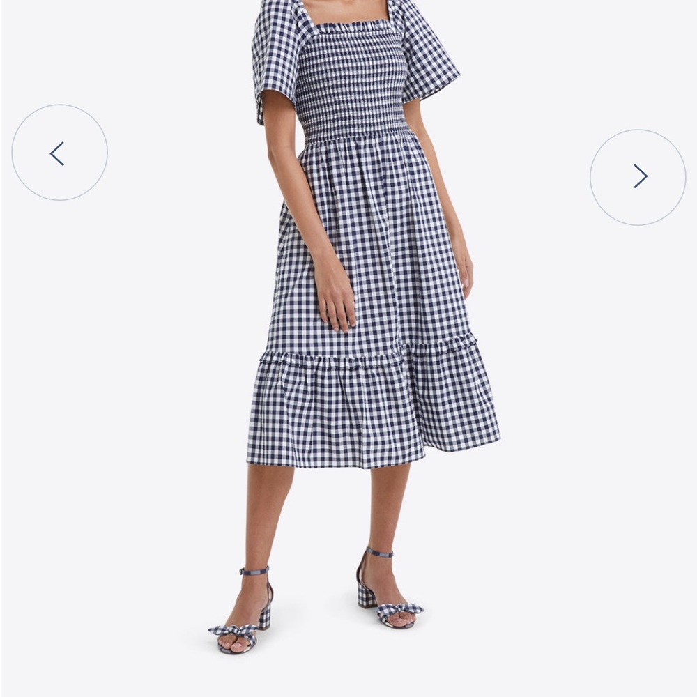 Draper James Deanna navy gingham dress nwt medium